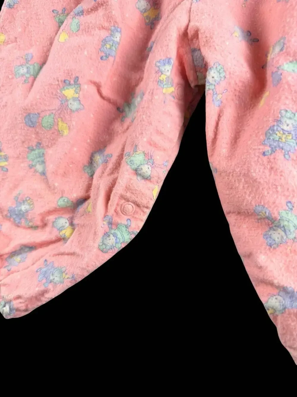 Vintage OshKosh B'Gosh Pink Floral Bear Print Corduroy Overalls Size 24M
